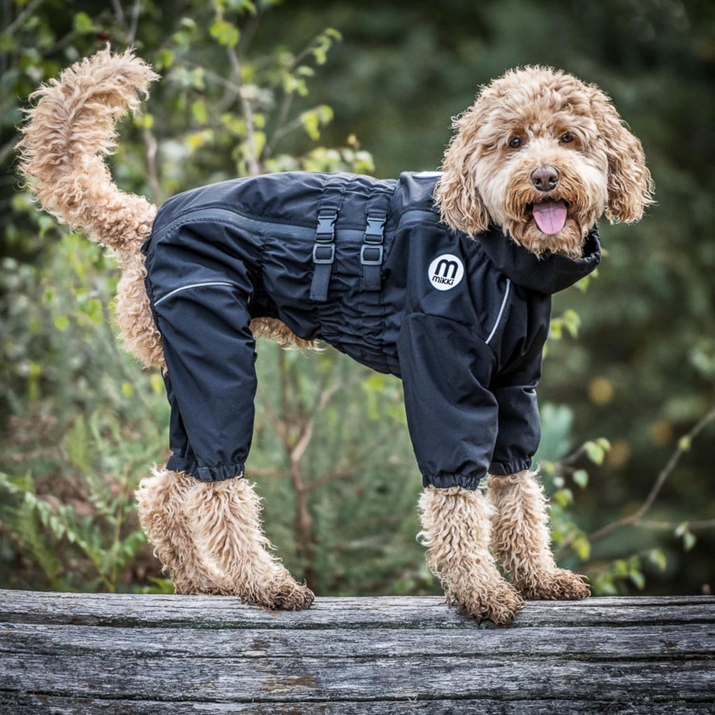 Mikki Doodles Dog Raincoat, Waterproof, Windproof, Silky Lining, Less Friction Means Less Knots & Tangles