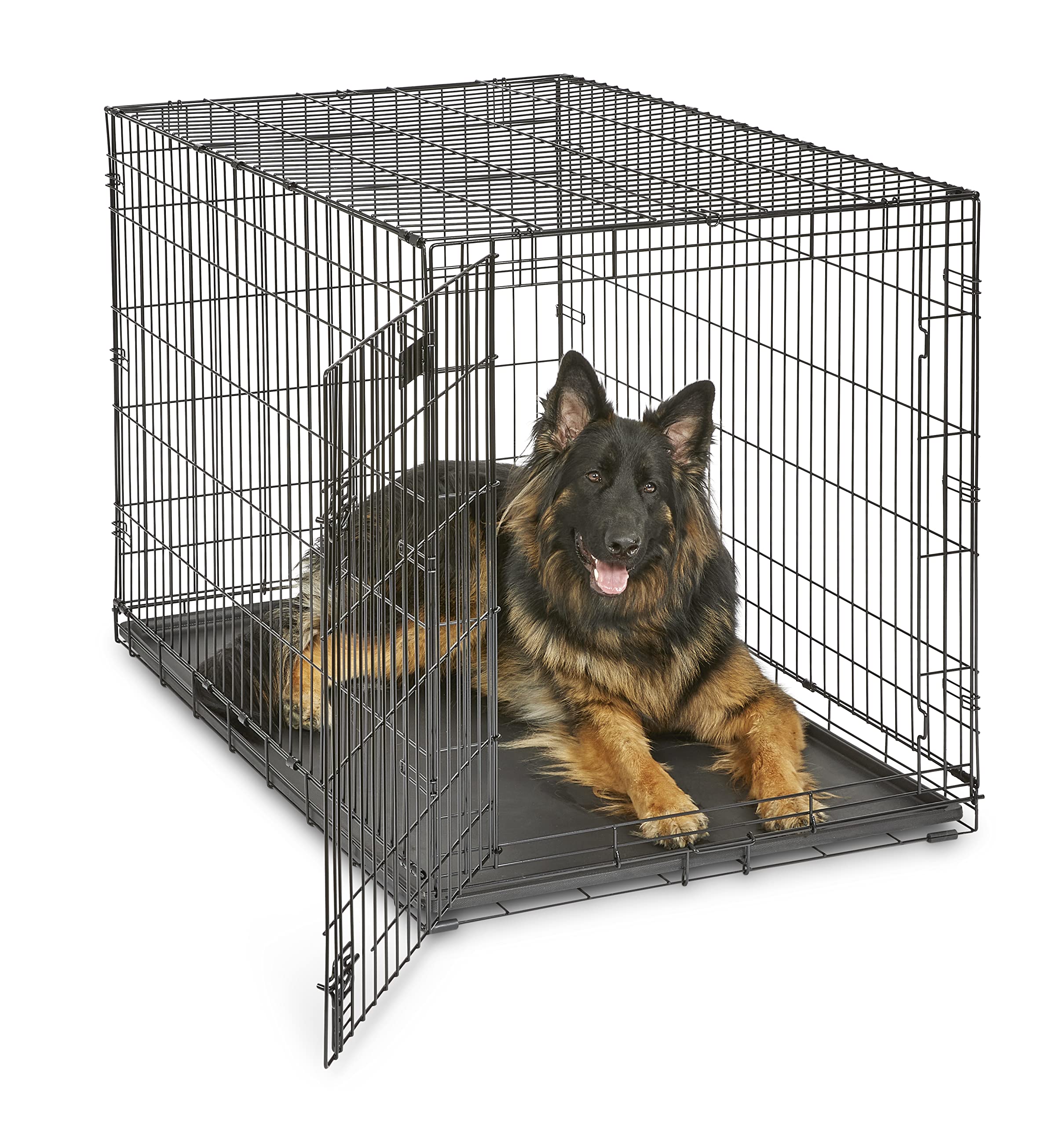 MidWest Homes Pets Newly Enhanced Door iCrate Long Dog Crate, Includes Leak-Proof Pan, Floor Protecting Feet, Divider Panel & New Patented Features