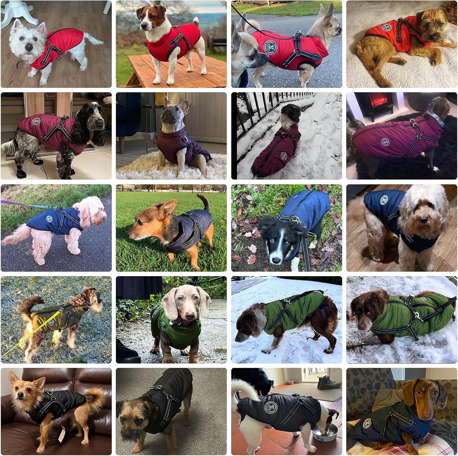 Poseca Dog Clothes for Small Dogs Dog Coat Waterproof Winter Jacket Warm Vest Dog Clothes Dog Coat Warm Winter Dog Jacket with Dog Harness for Small Medium Large Dogs
