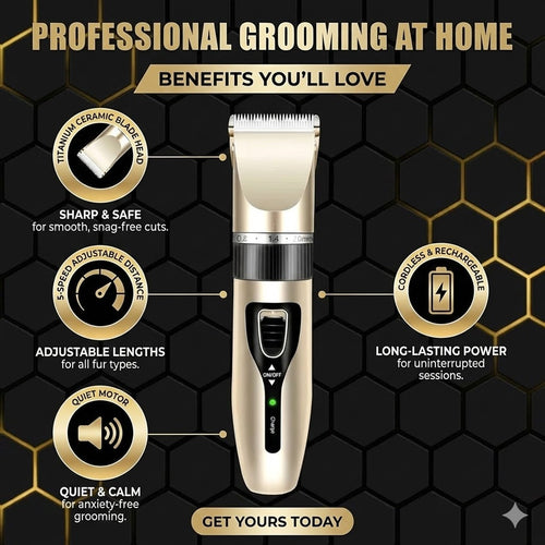 12 Kit Electric Pet Hair Trimmer Cat Dog Grooming Clippers Quiet Shaver